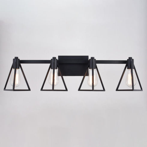 Vaxcel Ravenna 4 Light Vanity in Matte Black Model: W0446