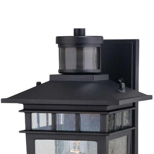 Vaxcel Ridge Dualux 6.5 in. Outdoor Motion Sensor Wall Light in Textured Black Model: T0728
