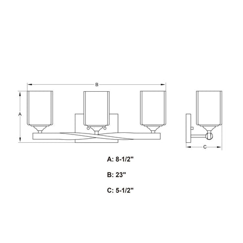 Vaxcel Robey 23 in. W Vanity Light in Polished Nickel Model: W0496