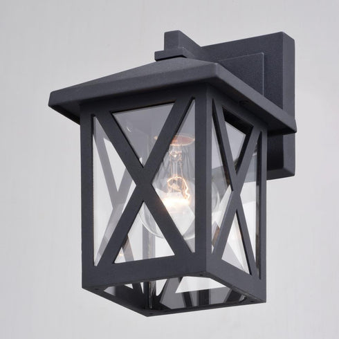 Vaxcel Rockford 5.5 in. Outdoor Wall Light in Textured Black Model: T0744
