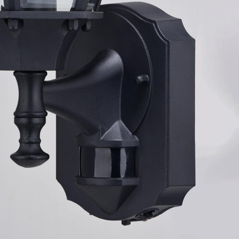 Vaxcel Rogers Park Dualux 6.5 n. Outdoor Motion Sensor Wall Light in Textured Black Model: T0734