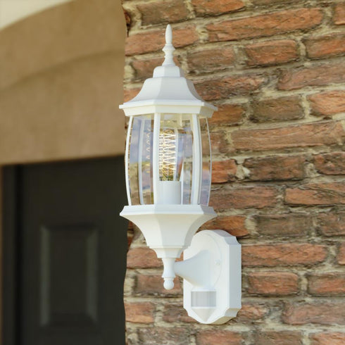 Vaxcel Rogers Park Dualux 6.5 n. Outdoor Motion Sensor Wall Light in Textured White Model: T0735