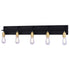 Vaxcel Seward Park 36 in. W 5 Light Vanity in Black and Satin Brass Model: W0504