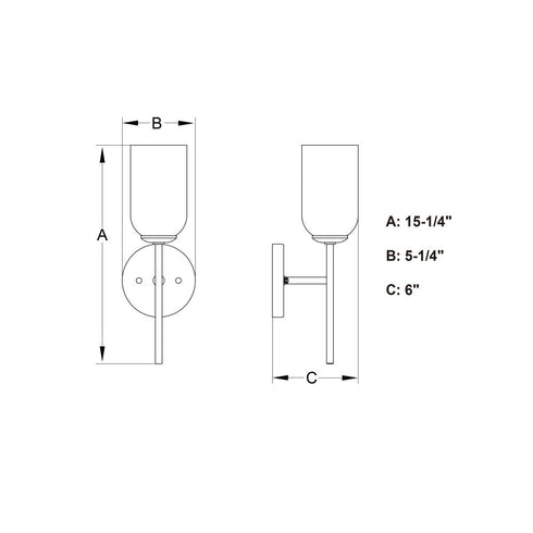 Vaxcel Shelby 15.25 in. H 1 Light Wall Light in Natural Brass Model: W0485