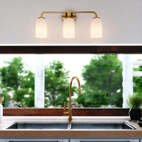 Vaxcel Shelby 23 in. W 3 Light Vanity in Natural Brass Model: W0484