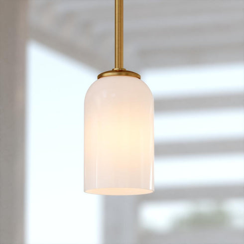 Vaxcel Shelby 5.25 in. W 1 Light Mini Pendant in Natural Brass Model: P0427