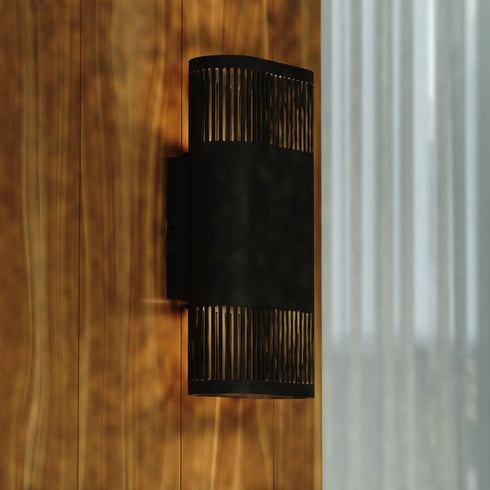 Vaxcel Skyline 10.25 in. H LED Outdoor Wall Light in Textured Black Model: T0767