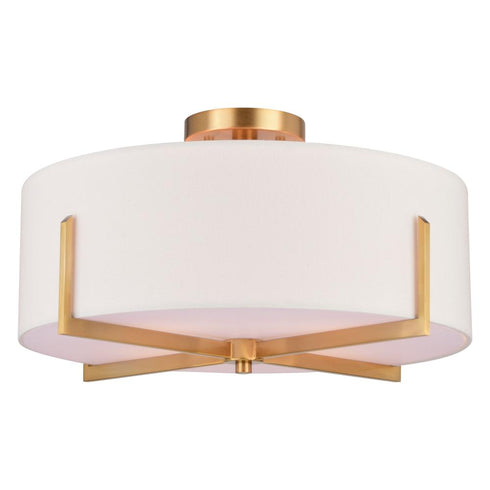 Vaxcel Surrey 18 in. 4 Light Semi Flush Mount in Natural Brass Model: C0277