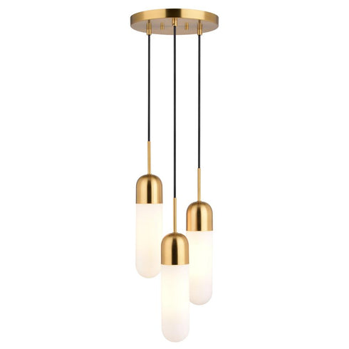 Vaxcel Thalia 10 in. W 3 Light Pendant in Antique Gold Model: P0422