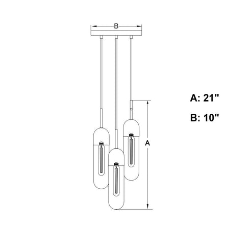 Vaxcel Thalia 10 in. W 3 Light Pendant in Antique Gold Model: P0422