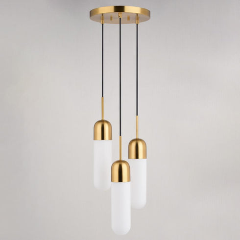 Vaxcel Thalia 10 in. W 3 Light Pendant in Antique Gold Model: P0422