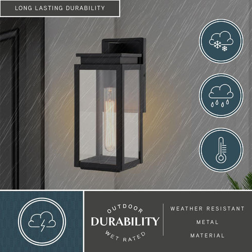 Vaxcel Uptown 5 in. W Outdoor Wall Light in Matte Black Model: T0776