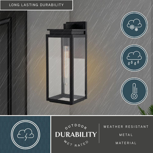 Vaxcel Uptown 6 in. W Outdoor Wall Light in Matte Black Model: T0777