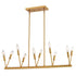 Vaxcel Warwick 32.25 in. W 10 Light Linear Chandelier in Natural Brass Model: H0306
