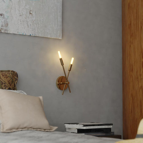 Vaxcel Warwick 5.75 in. W 2 Light Wall Light in Natural Brass Model: W0492