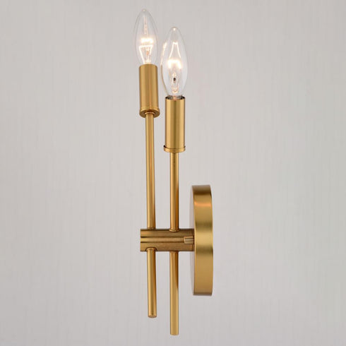 Vaxcel Warwick 5.75 in. W 2 Light Wall Light in Natural Brass Model: W0492