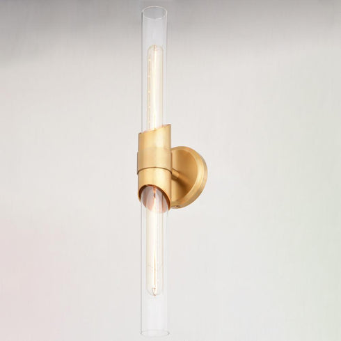 Vaxcel Webster 24.5 in. 2 Light Wall Light in Natural Brass Model: W0464