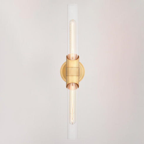 Vaxcel Webster 24.5 in. 2 Light Wall Light in Natural Brass Model: W0464