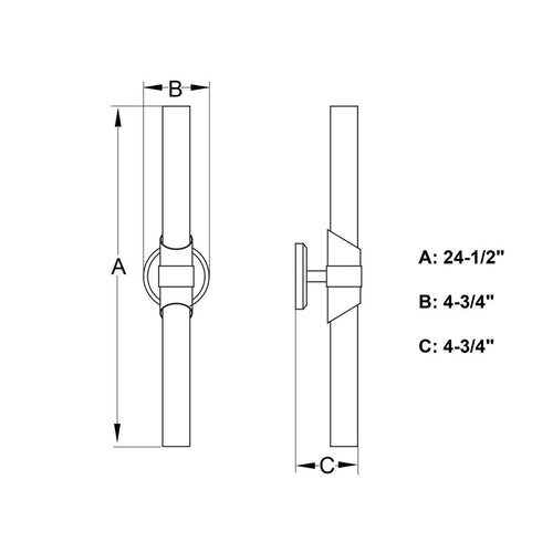 Vaxcel Webster 24.5 in. 2 Light Wall Light in Polished Nickel Model: W0463