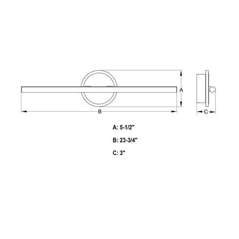 Vaxcel Whittier 23.75 in. LED Vanity Light in Matte Black Model: W0491