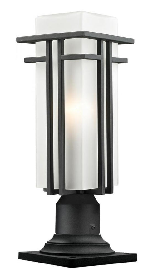 Z-Lite Abbey 1 Light Outdoor Pier Mounted Fixture in Black Finish Model: 549PHMR-533PM-BK