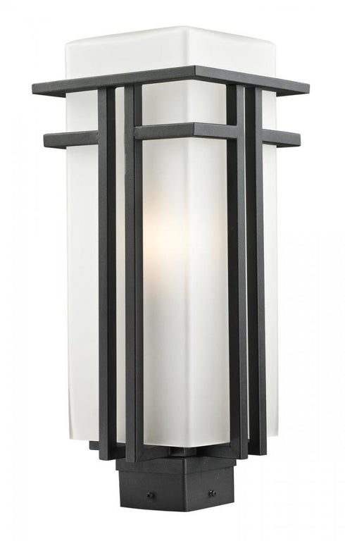 Z-Lite Abbey 1 Light Outdoor Post Mount Fixture in Black Finish Model: 549PHB-BK