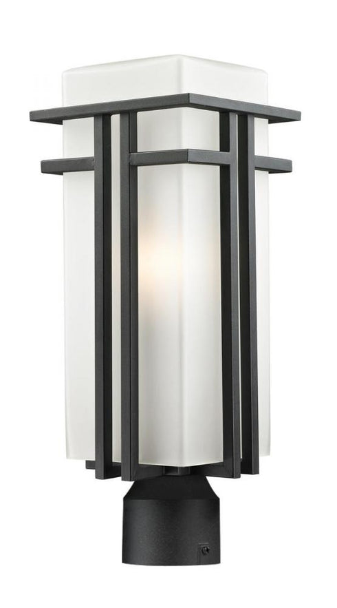 Z-Lite Abbey 1 Light Outdoor Post Mount Fixture in Black Finish Model: 549PHB-BK-R