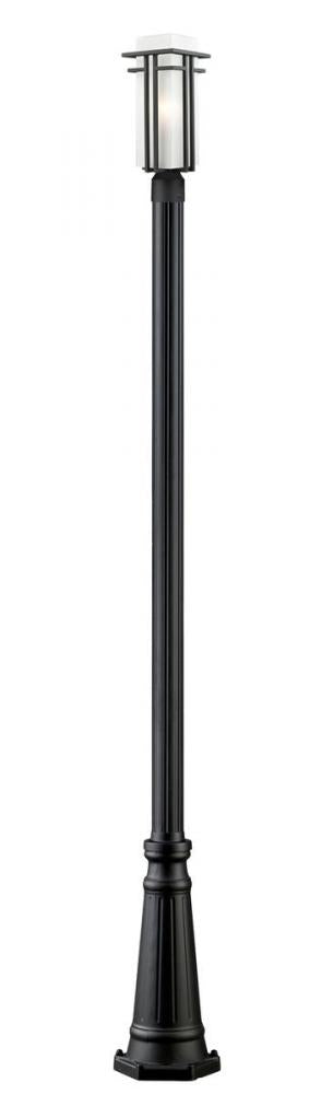 Z-Lite Abbey 1 Light Outdoor Post Mounted Fixture in Black Finish Model: 549PHMR-519P-BK