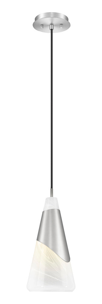 Z-Lite Aimie 1 Light Pendant in Brushed Nickel Finish Model: 828P7-BN