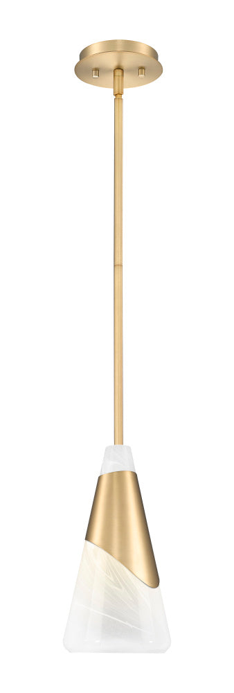 Z-Lite Aimie 1 Light Pendant in Brushed Nickel Finish Model: 828P7-ROD-BN