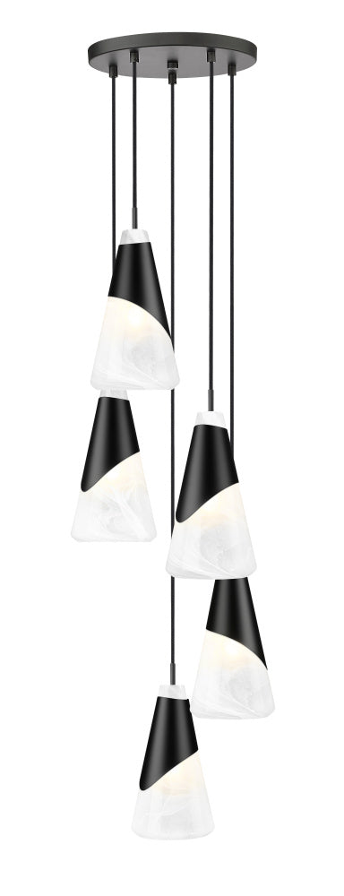 Z-Lite Aimie 5 Light Chandelier in Brushed Nickel Finish Model: 828P6-5R-BN
