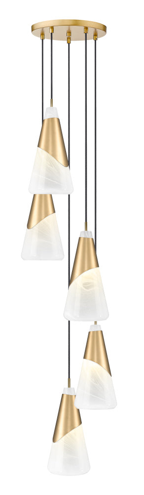 Z-Lite Aimie 5 Light Chandelier in Brushed Nickel Finish Model: 828P7-5R-BN