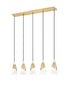 Z-Lite Aimie 5 Light Linear Chandelier in Brushed Nickel Finish Model: 828P6-5L-BN