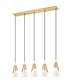 Z-Lite Aimie 5 Light Linear Chandelier in Brushed Nickel Finish Model: 828P7-5L-BN