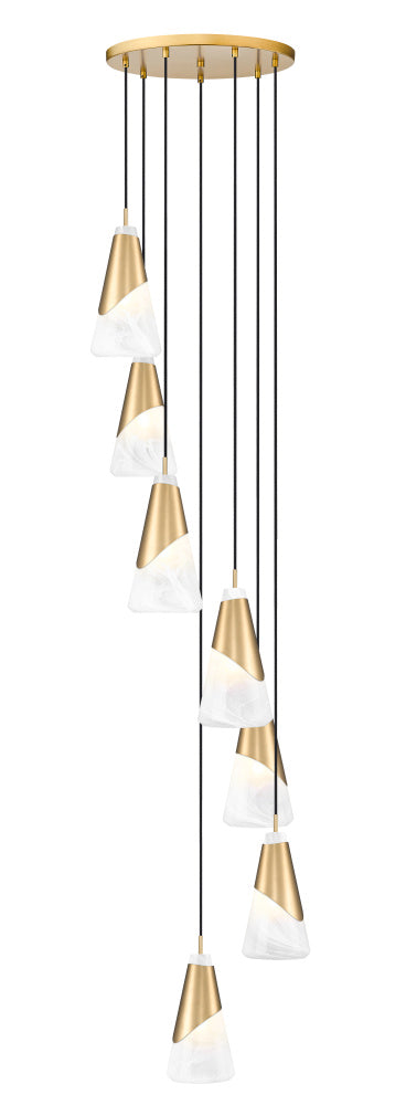 Z-Lite Aimie 7 Light Chandelier in Brushed Nickel Finish Model: 828P6-7R-BN