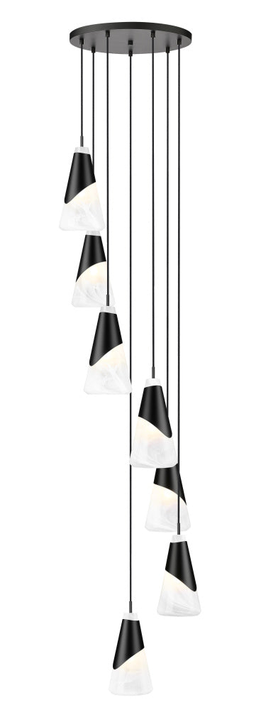 Z-Lite Aimie 7 Light Chandelier in Brushed Nickel Finish Model: 828P6-7R-BN