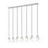 Z-Lite Aimie 7 Light Linear Chandelier in Brushed Nickel Finish Model: 828P6-7L-BN