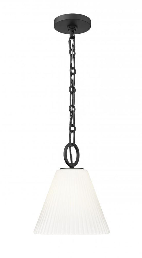 Z-Lite Alaric 1 Light Pendant in Matte Black Finish Model: 3042P10-MB