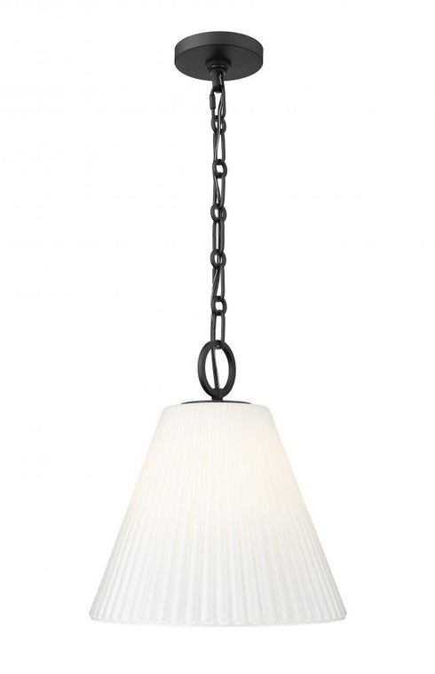 Z-Lite Alaric 1 Light Pendant in Matte Black Finish Model: 3042P14-MB