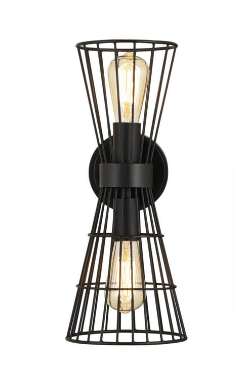 Z-Lite Alito 2 Light Wall Sconce in Matte Black Finish Model: 6015-2S-MB