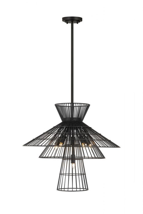 Z-Lite Alito 6 Light Chandelier in Matte Black Finish Model: 6015-6MB