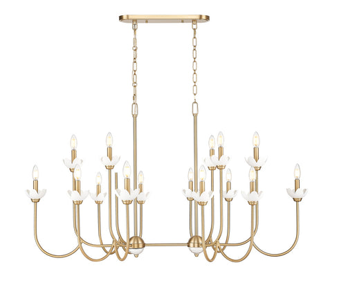 Z-Lite Allistair 16 Light Linear Chandelier in Matte Black Finish Model: 352-56L-MB