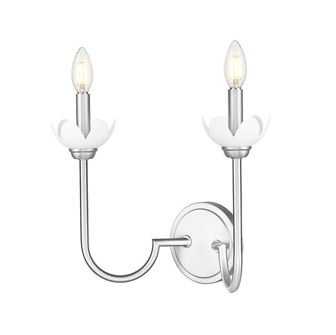 Z-Lite Allistair 2 Light Wall Sconce in Brushed Nickel Finish Model: 352-2S-BN