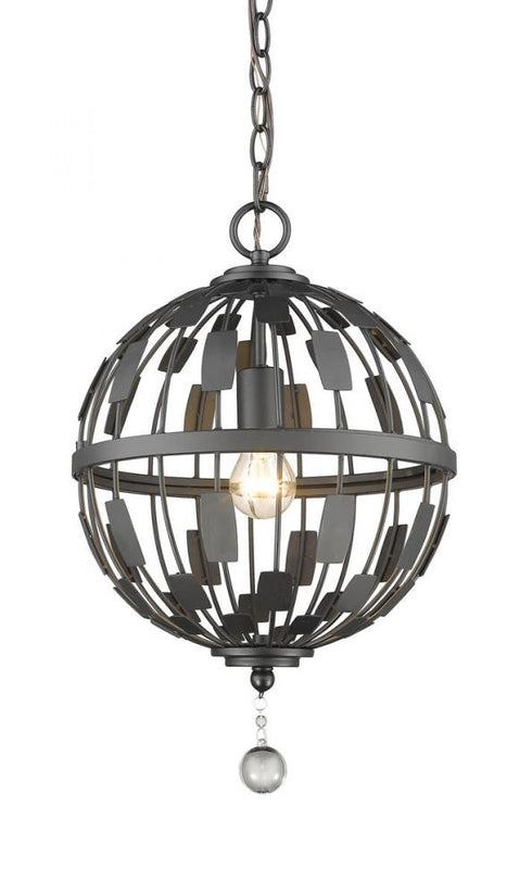 Z-Lite Almet 1 Light Pendant in Bronze Finish Model: 430B12-BRZ