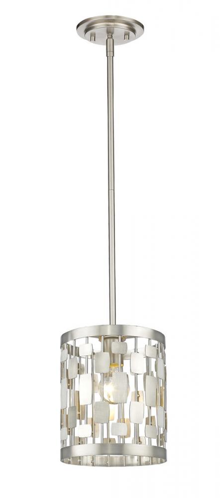 Z-Lite Almet 1 Light Pendant in Brushed Nickel Finish Model: 430MP-BN