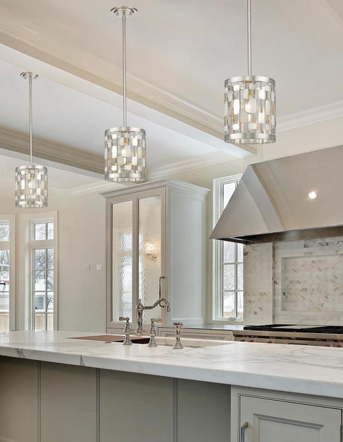 Z-Lite Almet 1 Light Pendant in Brushed Nickel Finish Model: 430MP-BN