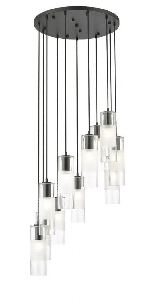 Z-Lite Alton 11 Light Chandelier in Brushed Nickel Finish Model: 824P-11R-BN
