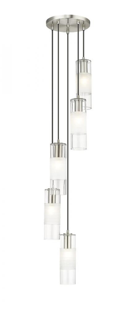 Z-Lite Alton 5 Light Chandelier in Brushed Nickel Finish Model: 824P-5R-BN