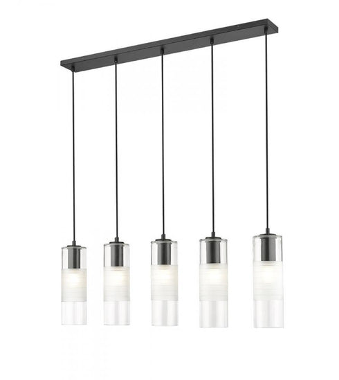 Z-Lite Alton 5 Light Linear Chandelier in Brushed Nickel Finish Model: 824P-5L-BN