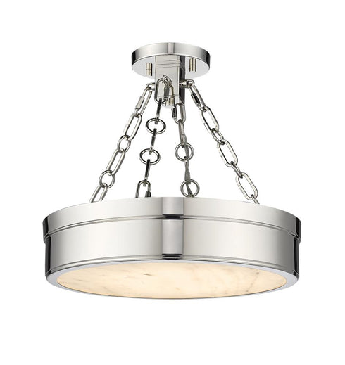 Z-Lite Anders 1 Light Semi Flush Mount in Polished Nickel Finish Model: 1944SF15-PN-LED